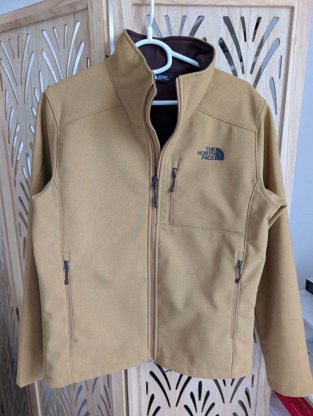 The North Face Apex Bionic 2 Softshell Jacket Khaki Mustard Gold Men’s Sz Sm